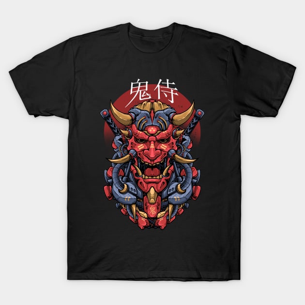 oni mecha samurai T-Shirt by sober artwerk